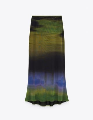 Zara + Printed Tulle Skirt