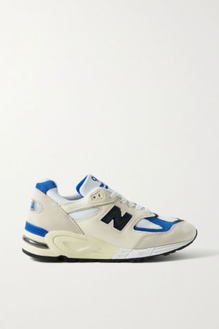 New Balance + Teddy Santis 990 V2 Leather and Suede-Trimmed Mesh Sneakers