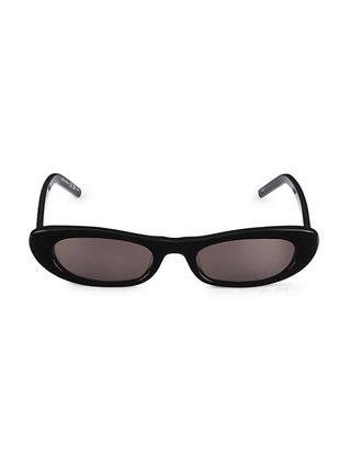 Saint Laurent + Feminine Fashion Icons Shade 53mm Oval Cat-Eye Acetate Sunglasses