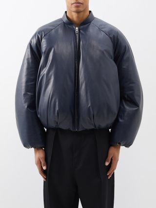 Loewe + Quilted Leather Bomber Jacket