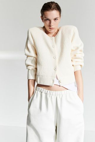 H&M + Knit Jacket With Shoulder Pads