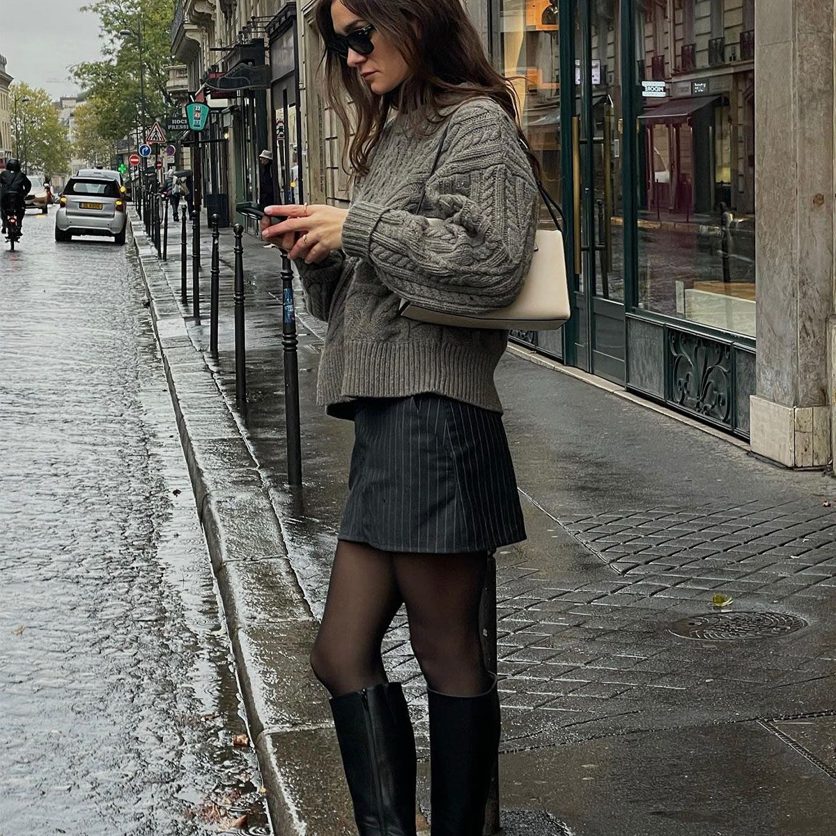 What is the best way to style black tights? What length of skirt