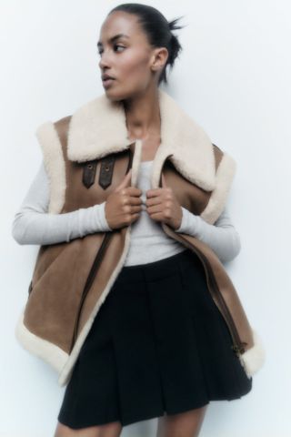 Zara + Combination Fleece Vest