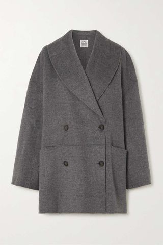 Totême + Double-Breasted Paneled Wool Short Coat