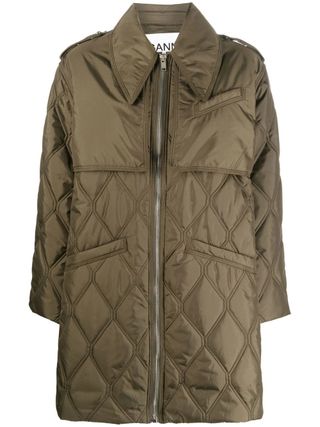 Ganni + Recycled Polyester Quilted Coat