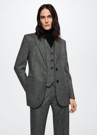 Mango + Wool Suit Blazer