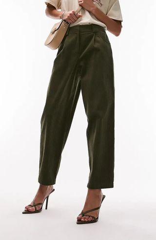 Topshop + Relaxed Peg Corduroy Trousers