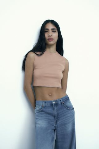 Zara + Cropped Cotton Shirt