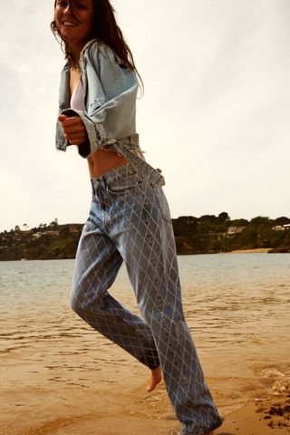 Zara + TRF Rhinestone Jeans