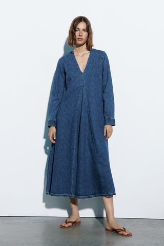 Zara + Long Denim Dress