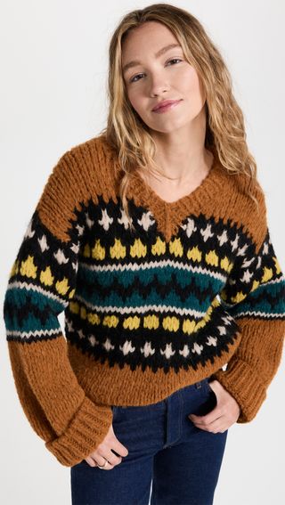 RE/DONE + 50s V Neck Pullover Alpaca Sweater