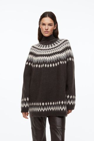 H&M + Mohair-Blend Jacquard-Knit Sweater