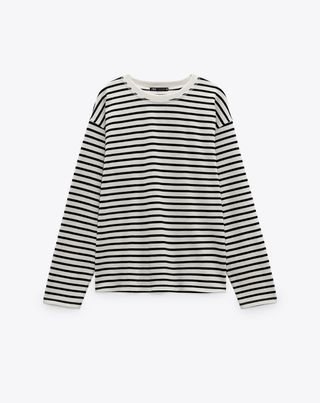 Zara + Oversize Stripe T-Shirt