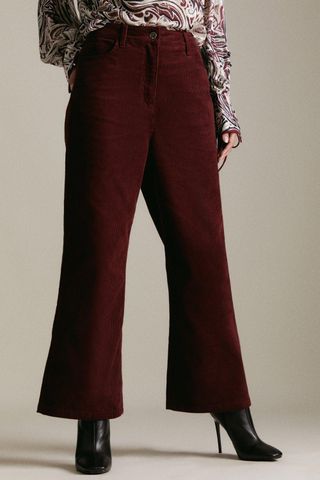 Karen Millen + Cord Woven Cropped Jeans