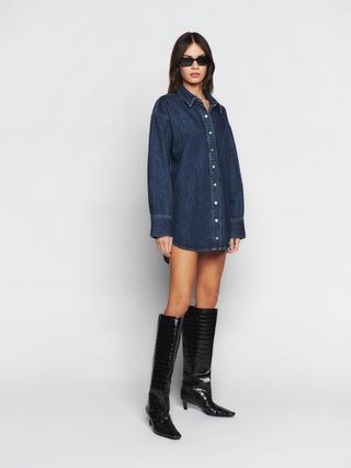 Reformation + Angelo Oversized Denim Shirt Dress