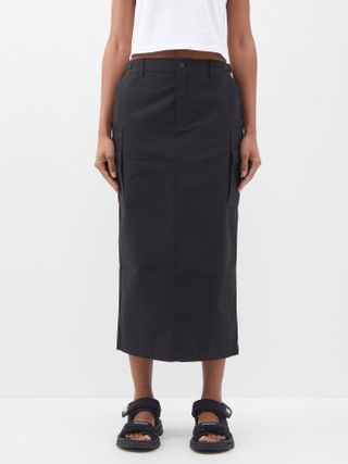 WARDROBE.NYC + Cargo-Pocket Ripstop-Cotton Midi Skirt