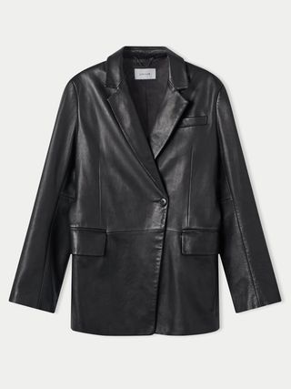 Jigsaw + Ryedale Leather Blazer in Black
