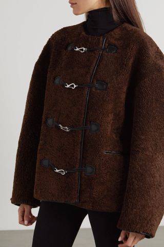 Totême + Leather-Trimmed Shearling Jacket