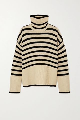 Totême + Striped Wool and Cotton-Blend Turtleneck Sweater