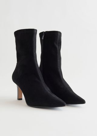 & Other Stories + Pointy Suede Sock Boots