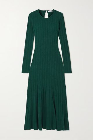 Reformation + Evan Ribbed Recycled Cashmere-Blend Dress