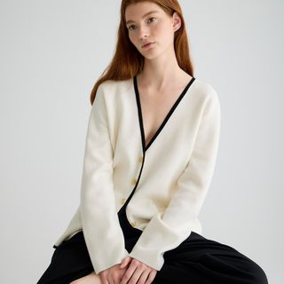 J.Crew + Giselle V-Neck Sweater Blazer With Contrast Trim