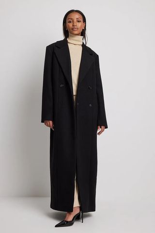 Molly Rustas X NA-KD + Marked Waist Wool Blend Maxi Coat