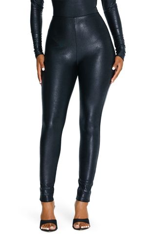 Naked Wardrobe + Drip on Drip Faux Leather Leggings