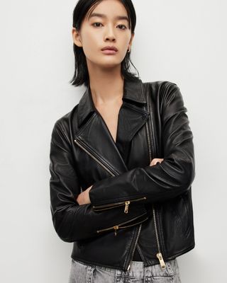 AllSaints + Vela Leather Biker Jacket