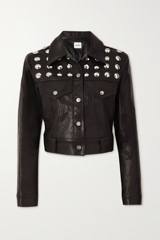Khaite + Rizzo Studded Textured-Leather Jacket