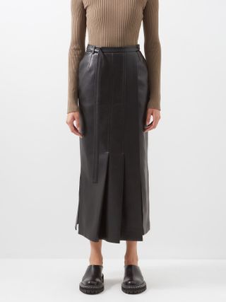 Nanushka + Fida Regenerated-Leather Blend Wrap Skirt