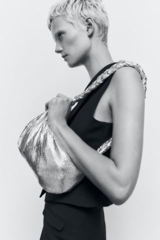 Zara + Sparkly Shoulder Bag
