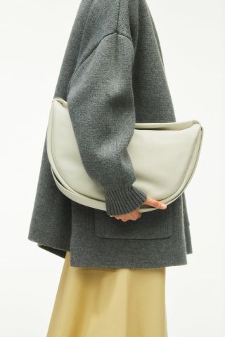 Zara + Half Moon Leather Crossbody Bag