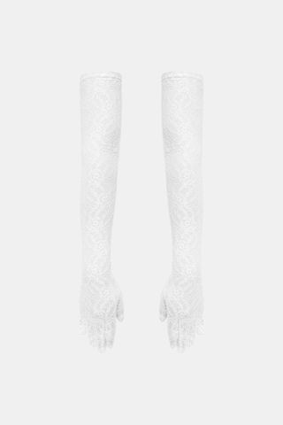 Miscreants + Cupid Gloves in White Floral Lace