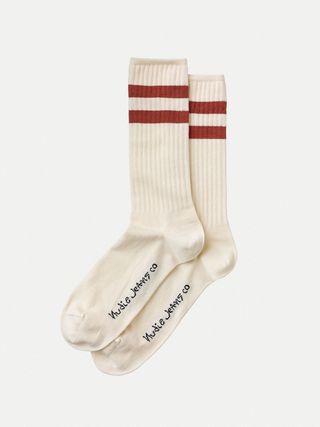 Nudie Jeans Co + Amundsson Sport Socks Offwhite/Red