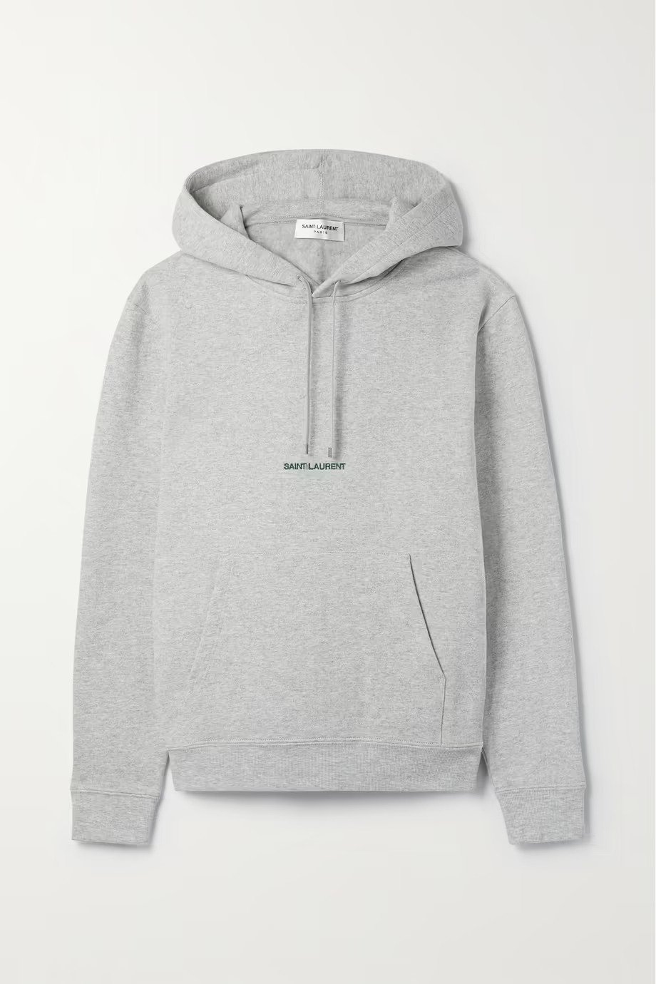 Saint Laurent + Embroidered Cotton-Blend Jersey Hoodie