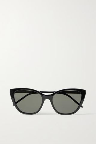 Saint Laurent Eyewear + Cat-Eye Acetate and Gold-Tone Sunglasses
