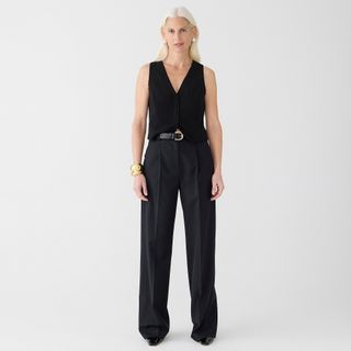 J.Crew + Wide-Leg Essential Pant in Drapey Twill