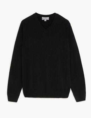 M&S Collection + Pure Extra Fine Lambswool V-Neck Jumper