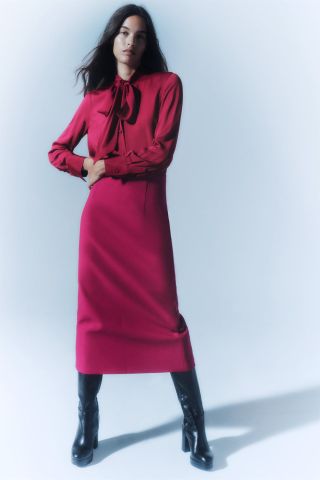 Zara + Straight Slit Skirt