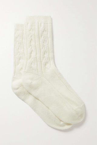 Johnstons of Elgin + Cable-Knit Cashmere Socks