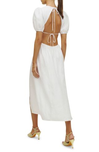 Reformation + Annalise Open Back Linen Midi Dress