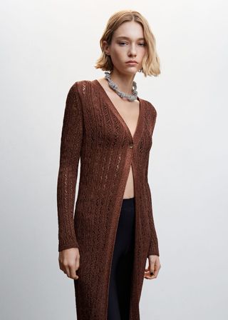 Mango + Openwork Long Cardigan