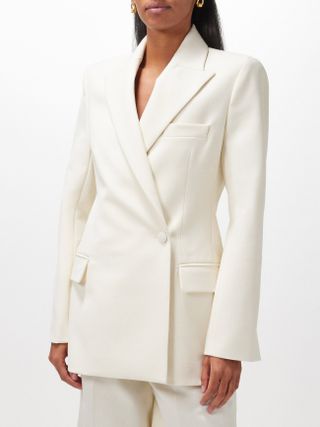 Róhe + Double-Breasted Woven Blazer