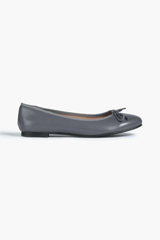 French Sole + Amelie Bow-Embellished Leather Ballet Flats