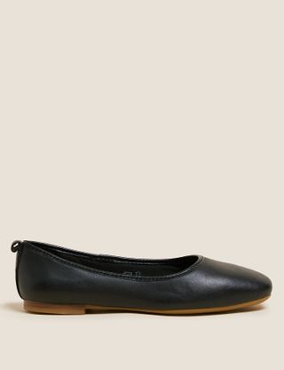 M&S Collection + Leather Ballet Flats
