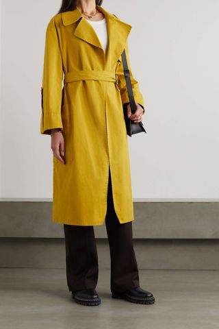 Bassike + Oversized Belted Stretch-Cotton Twill Trench Coat