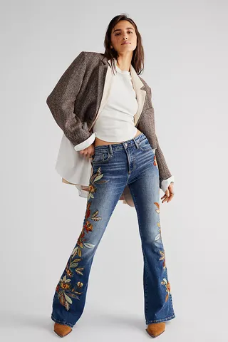 Driftwood + Farrah Embroidered Flare Jeans