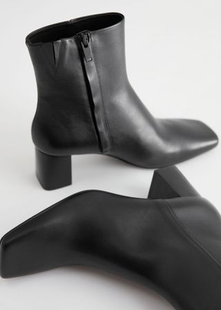 & Other Stories + Squared Toe Leather Boots