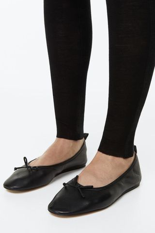 H&M + Leather Ballet Flats